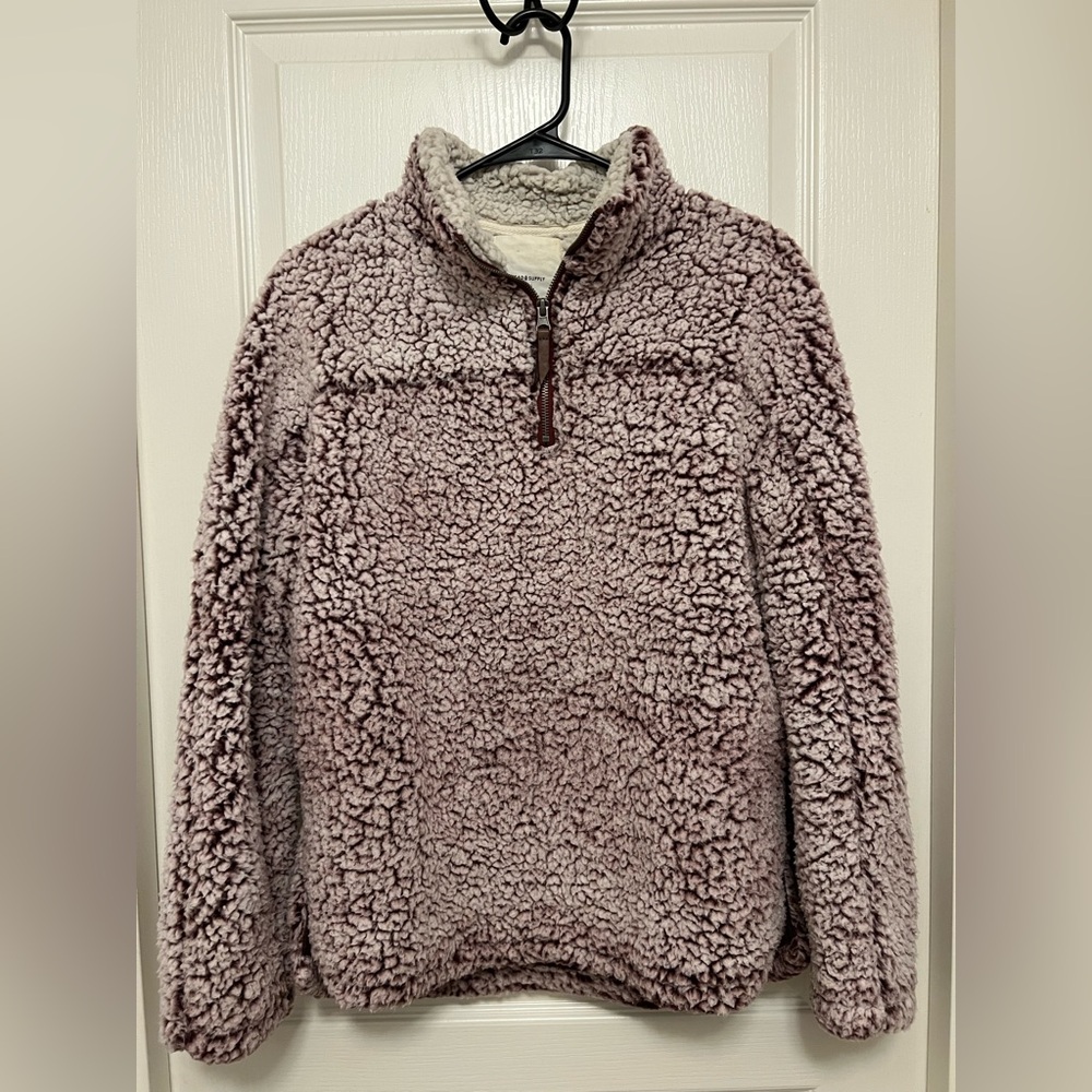 Thread & Supply Lazy Sunday Sherpa Pullover Wine​​​​​​​